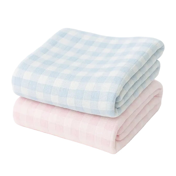 Gingham Check Baby Blanket- Pink