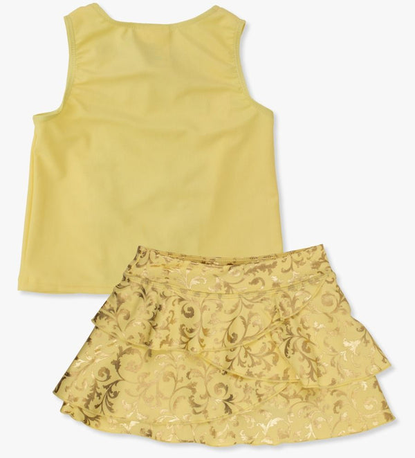 Active Princess Tiered Skort Set- Golden Princess