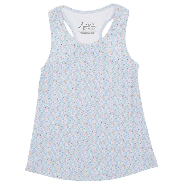 Grand Blue Flowers Printed Tank