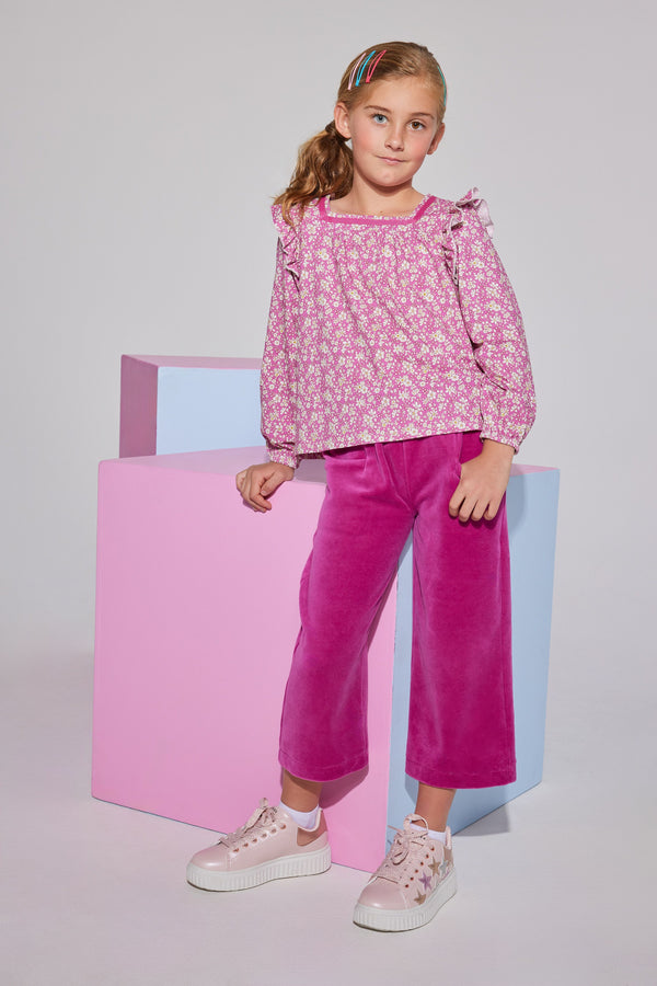 Adams Top- Roland Floral Fuchsia