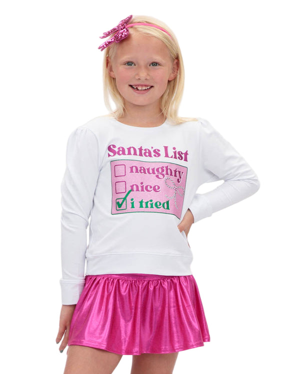 Slick Metallic Gathered Skort- Hot Pink