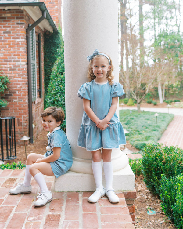 Benton Bloomer/Short Set- Beaufort Blue Velvet