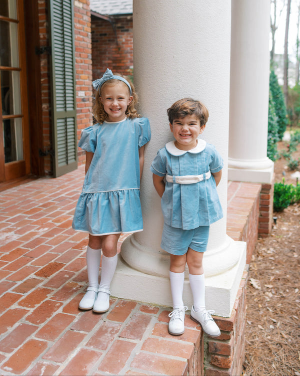 Benton Bloomer/Short Set- Beaufort Blue Velvet