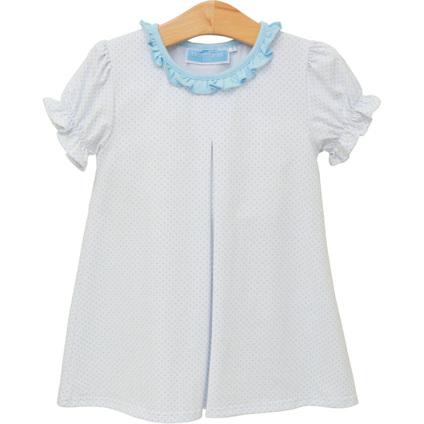 Harriet Dress- Light Blue Bitty Dot