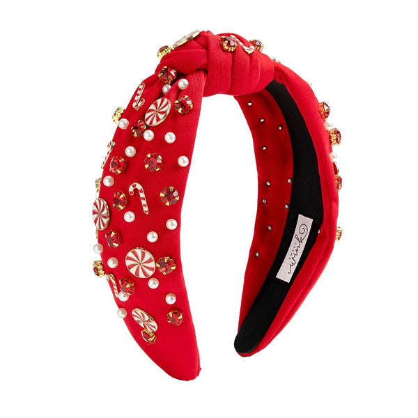 Candy Cane Swirl Christmas Gemstone Headband