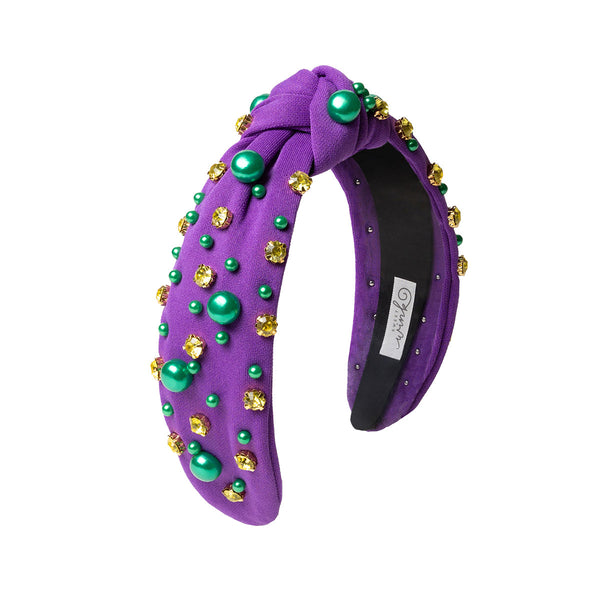 Mardi Gras Gemstone Headband- Small