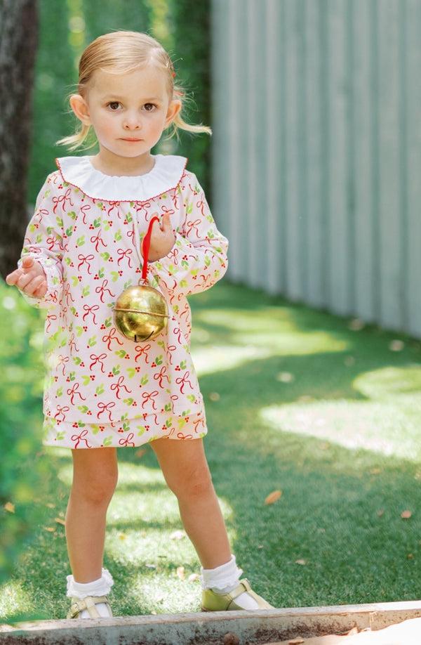 Holly Bows Girl Bloomer Set