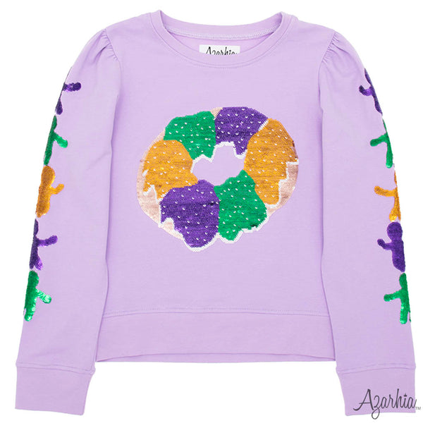 Sequin King Cake & Baby's Holly Shirt