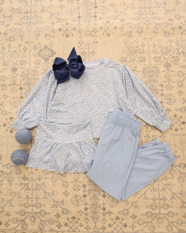 LS Box Top- Mini Blue Floral