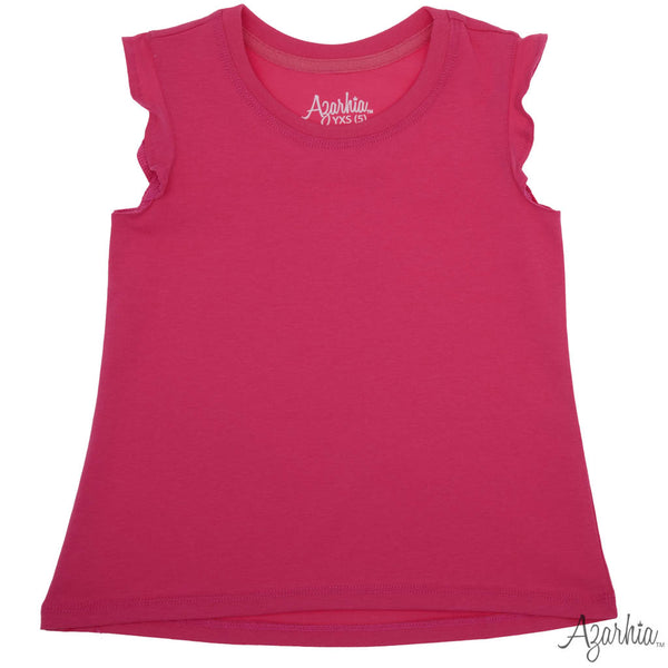 Ruffle Shirt- Solid Hot Pink