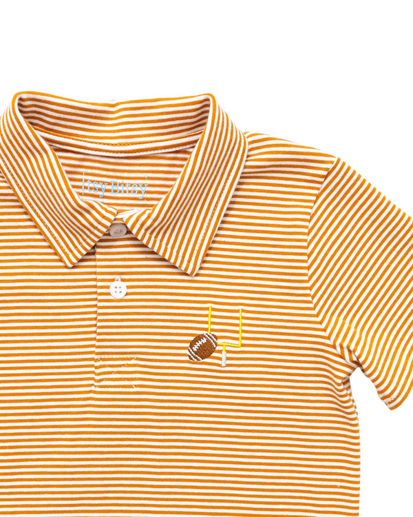 Game Day Polo Romper- Burnt Orange
