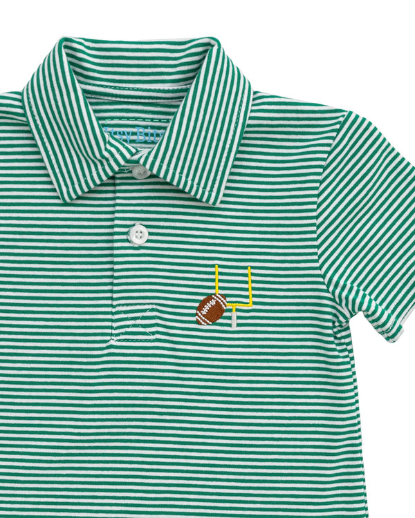 Game Day Polo Romper- Green