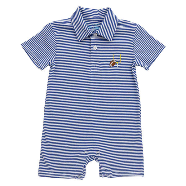 Game Day Polo Romper- Royal