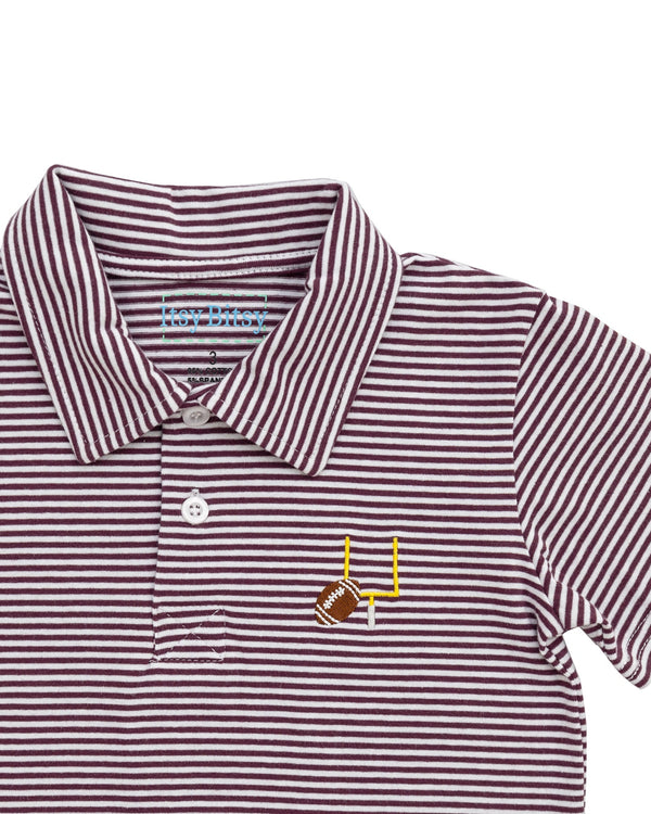 Game Day Polo Romper- Maroon