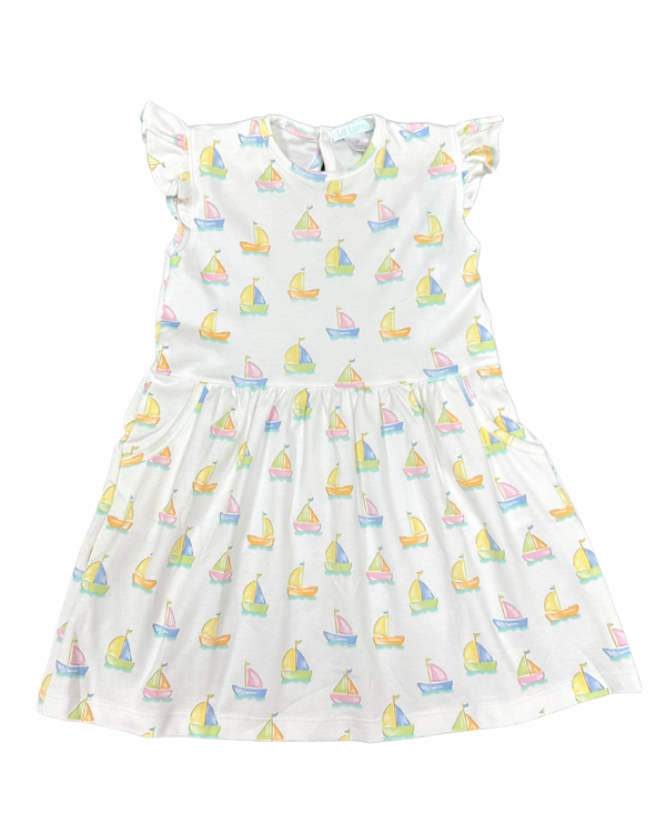Sailboat Flutter Sleeve Pima Dress