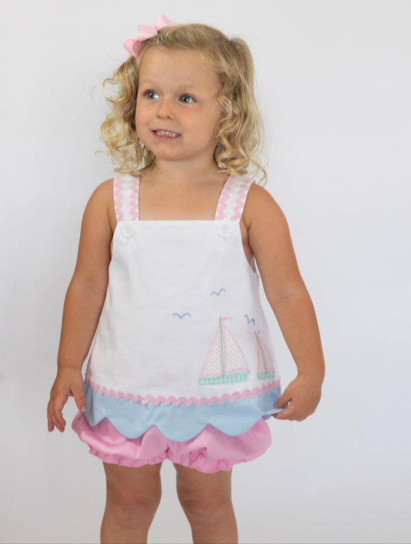 Sailboats Applique Bloomer Set