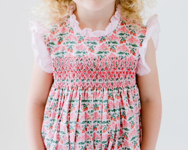 Strawberry Smocked Bubble