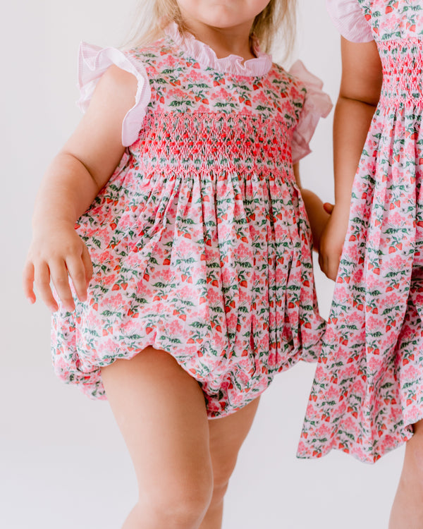 Strawberry Smocked Bubble