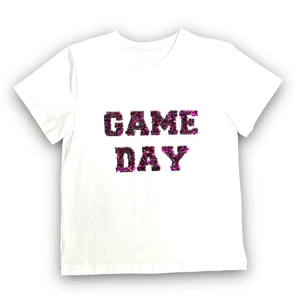 Purple & Gold Reversible Sequin Gameday Adult Shirt