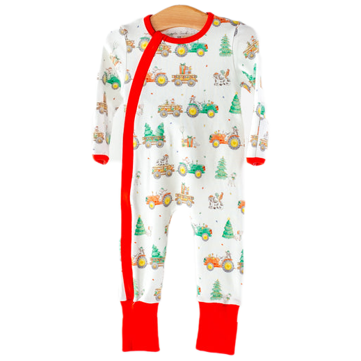 Moo-Y Christmas Organic Cotton Pajama 2 Way Zip