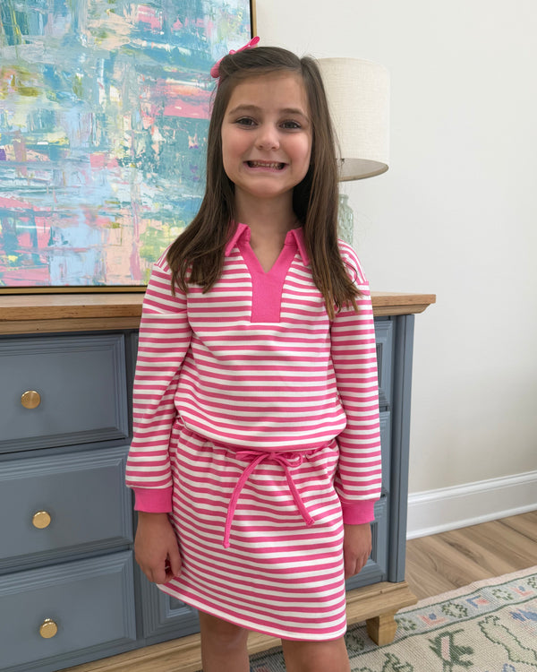 Isabelle Skort Set- Pink Stripe