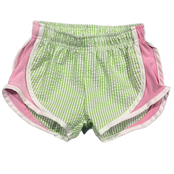 Lime Stripe Shorts (Pink Side)