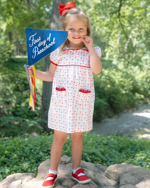 Back To School Knit Ruffle Dress