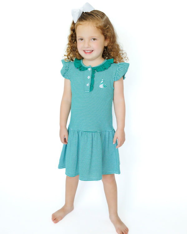 green game day dress Game Day Dress- Green Smock Candy