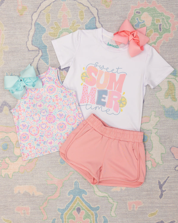 Stretchy Shorts- Pastel Pink