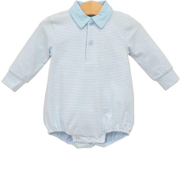 Michael Polo Bubble LS- Light Blue Stripe