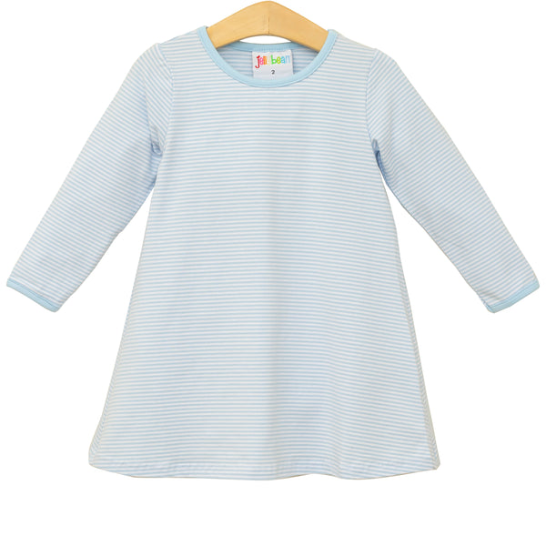 Sarah Dress LS- Light Blue Stripe
