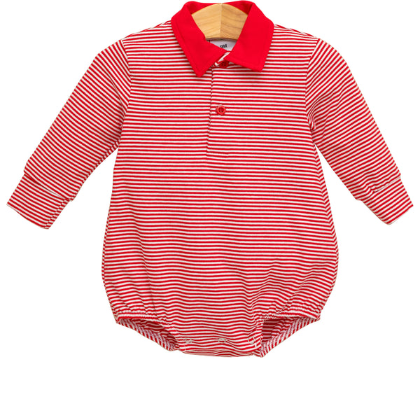 Michael Polo Bubble LS- Red Stripe