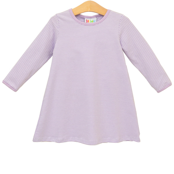 Sarah Dress LS- Lavender Stripe