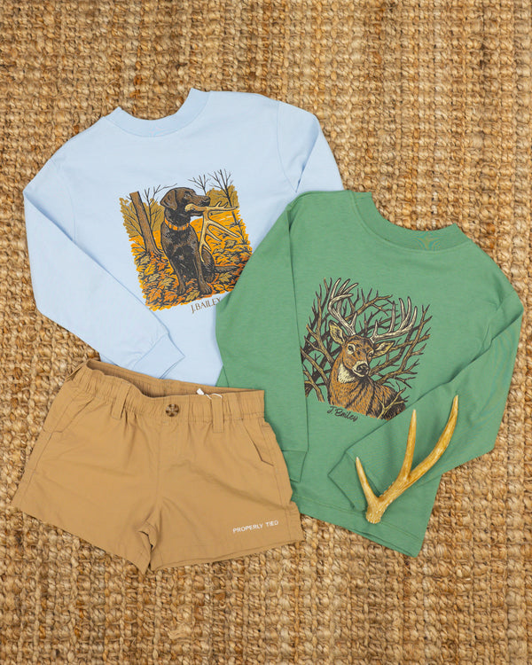 L/S Logo Tee- Buck on Sage