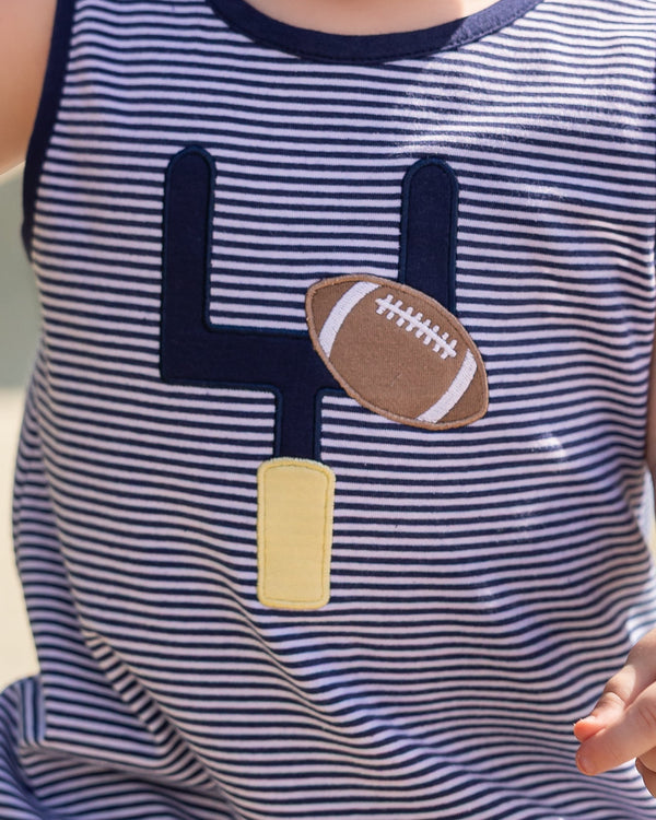 Down, Set, Hut Bubble- Navy Stripe