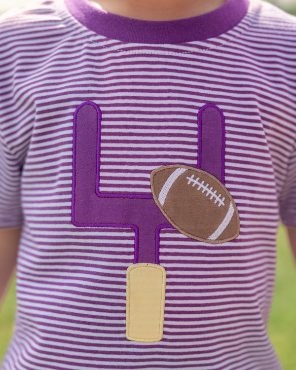 Down, Set, Hut Shirt- Purple Stripe