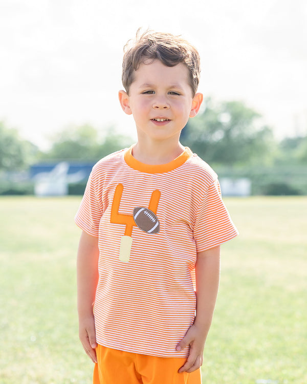 Down, Set, Hut Shirt- Orange Stripe