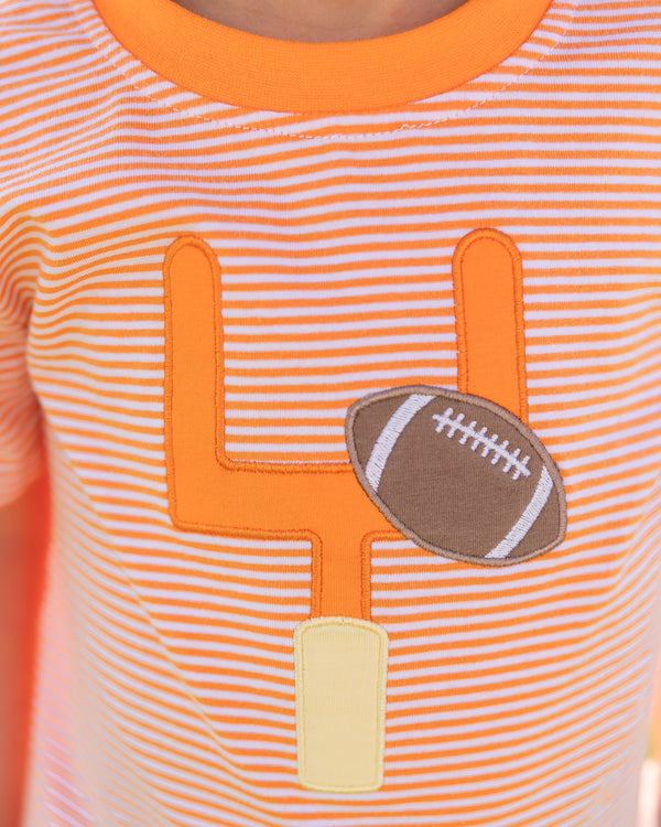 Down, Set, Hut Shirt- Orange Stripe