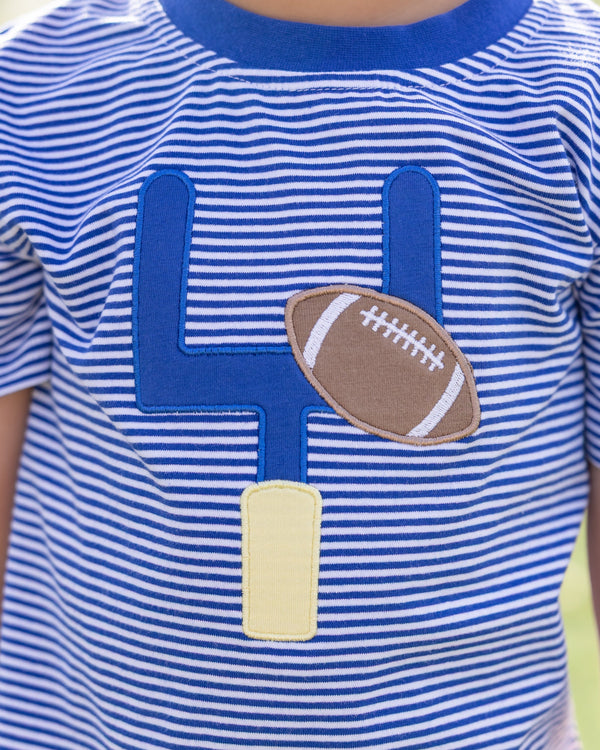Down, Set, Hut Shirt- Royal Blue Stripe