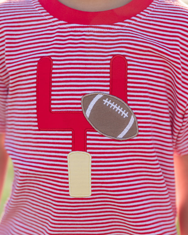 Down, Set, Hut Shirt- Red Stripe