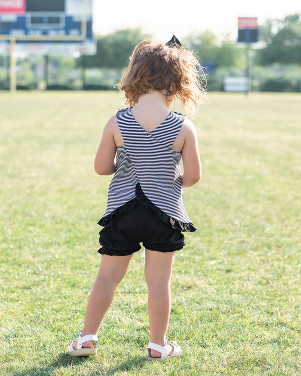 Let's Cheer! Swing Back Bloomer Set- Black Stripe