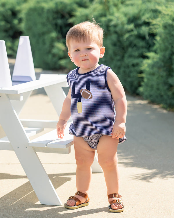 Down, Set, Hut Bubble- Navy Stripe