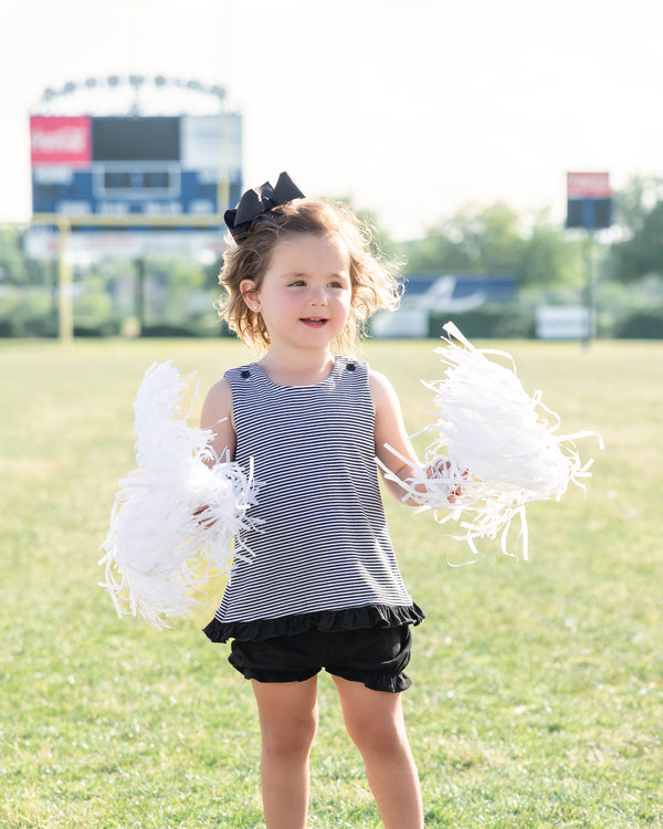 Let's Cheer! Swing Back Bloomer Set- Black Stripe