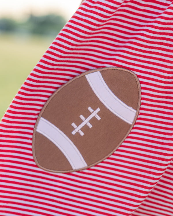 Let's Cheer! Football Pocket Dress- Red Stripe