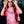 Pink Sequin Skeleton Short Sleeve Top- Women's