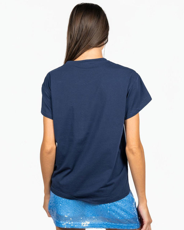 Navy Mini School Icon Tee- (Women's)