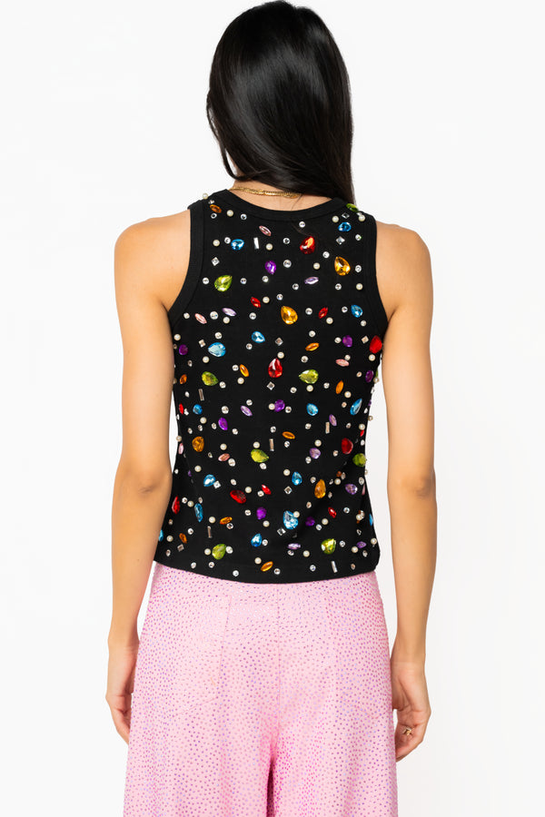 Black Jewel & Pearl Tank- (Women's)