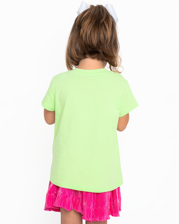 Rainbow Sequin Flower Turkey Tee- Mint