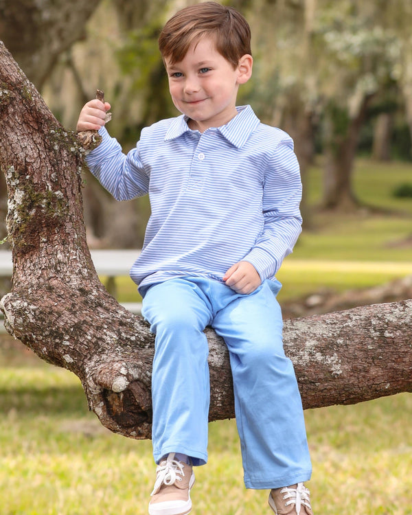 Jackson Polo- Cornflower Stripe