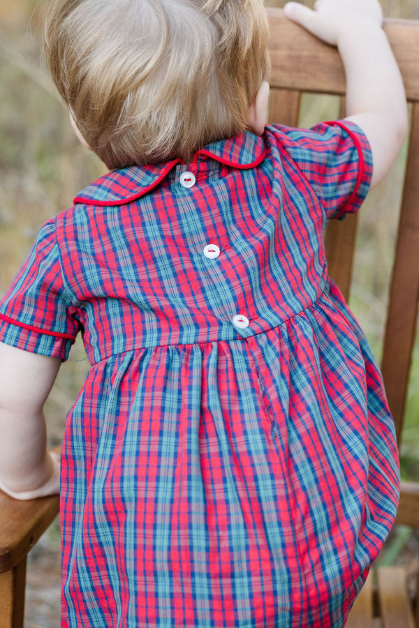 James Romper- Red Christmas Plaid